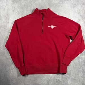 Houston Rockets OTS Men Red Quarter Zip Pullover Sweatshirt Large NBA Basketball